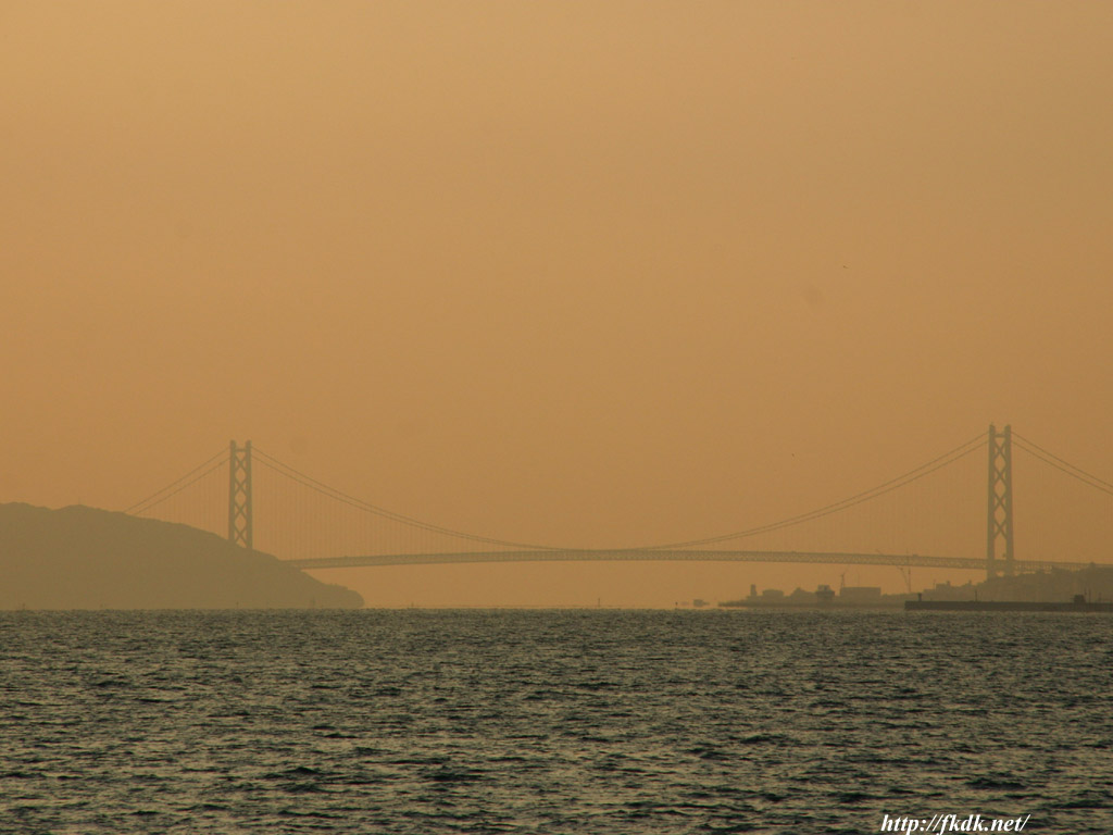 明石海峡大橋の夕景