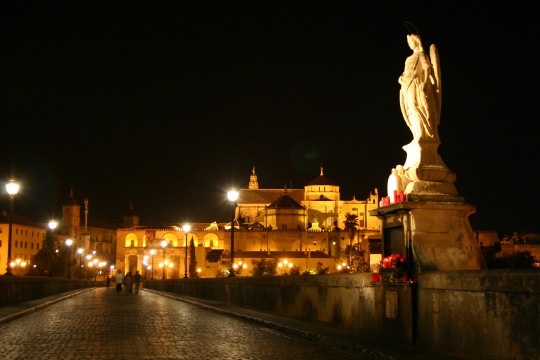 メスキータ夜景、ローマ橋から